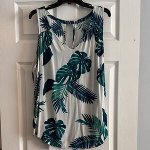 Old Navy Tropical Print Tank Top - Green and White